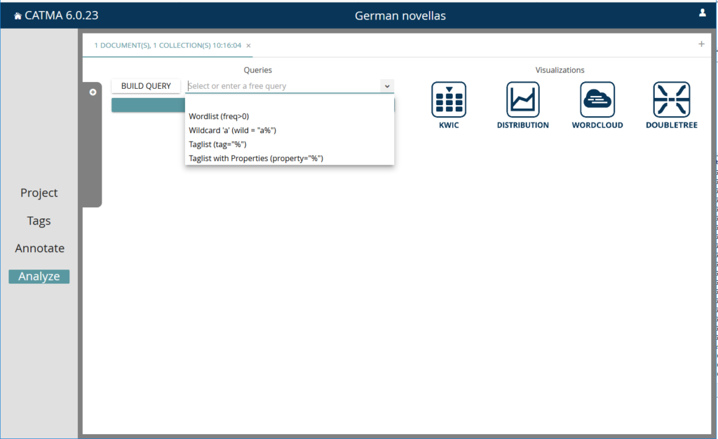 screen shows potential pre-defined search quieries under the analyze tab