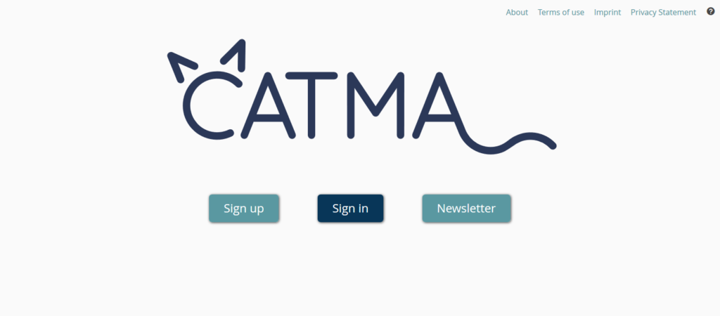 CATMA sign in screen