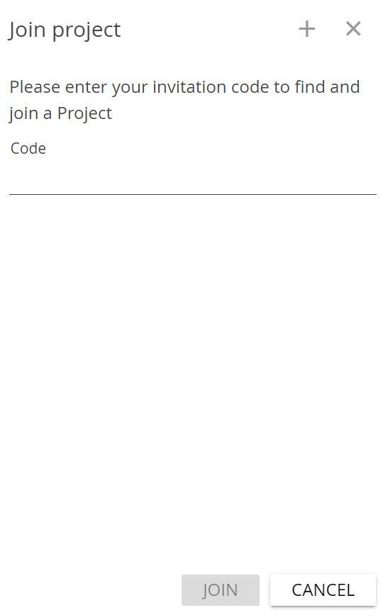 image shows where to inset project code to join a project