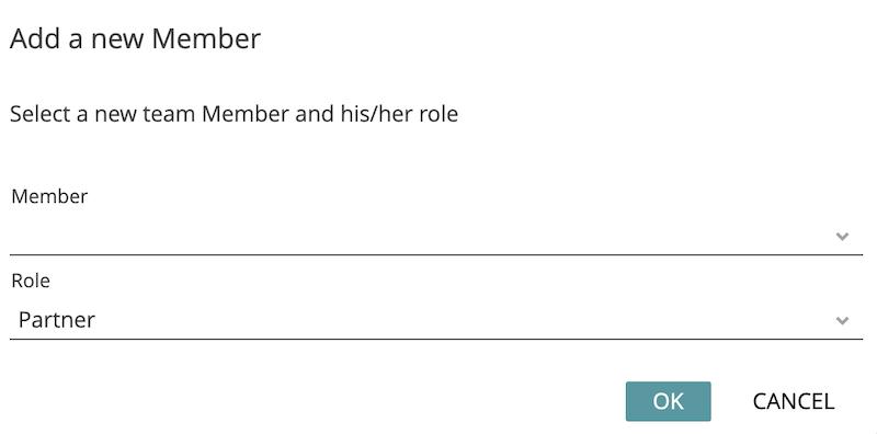 image shows how to invite a member to the project, typical seminar workflow