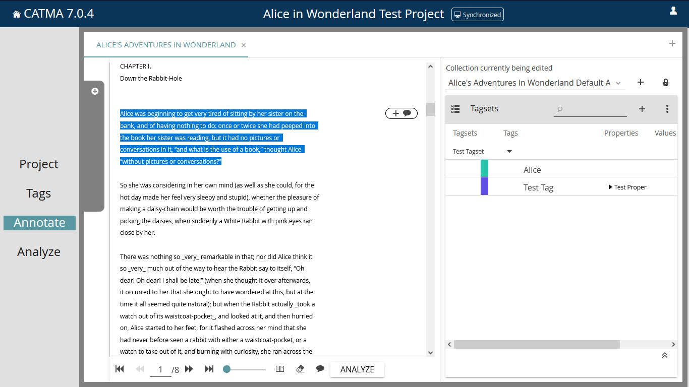 image shows how to add a comment in CATMA