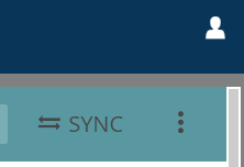 image shows the SYNC icon, found in the top right corner of the Project module