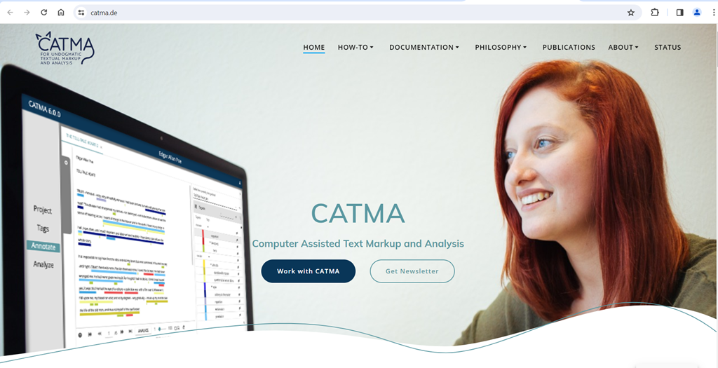 Image shows CATMA webite