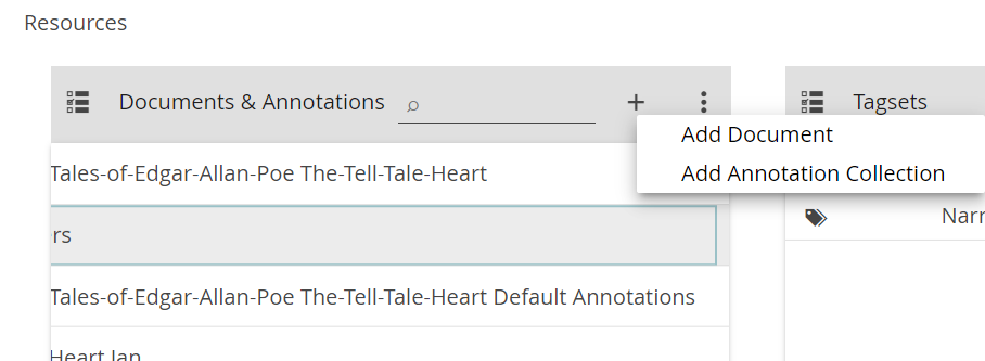 image shows how to add an annotation collection in CATMA