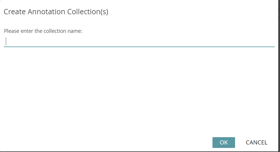 image shows how to enter the collection name of your created Annotation Collection