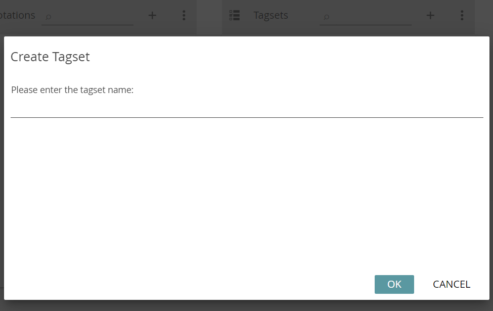 image shows how to create a tagset