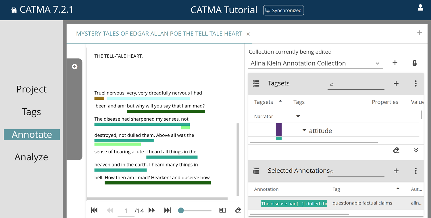 image shows annotate module with annotations