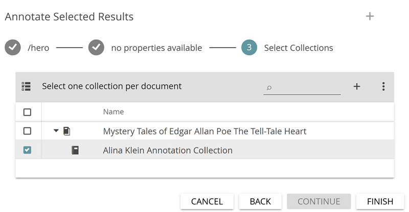 image shows selection of the annotation collection for semi-automatic annotation in CATMA