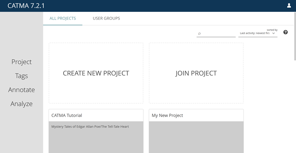 Image shows the user's dashboard