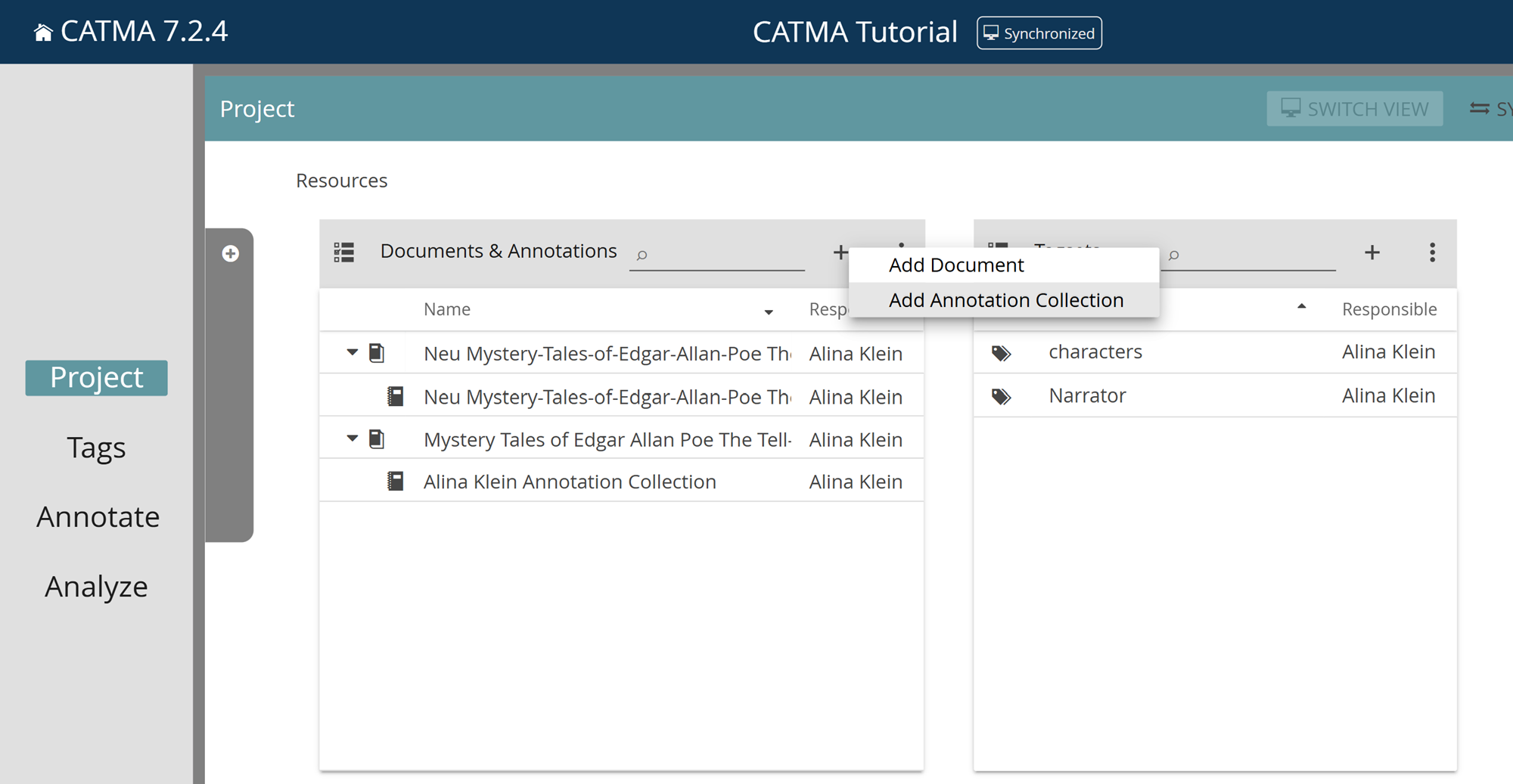 image shows how to add an Annotation Collection