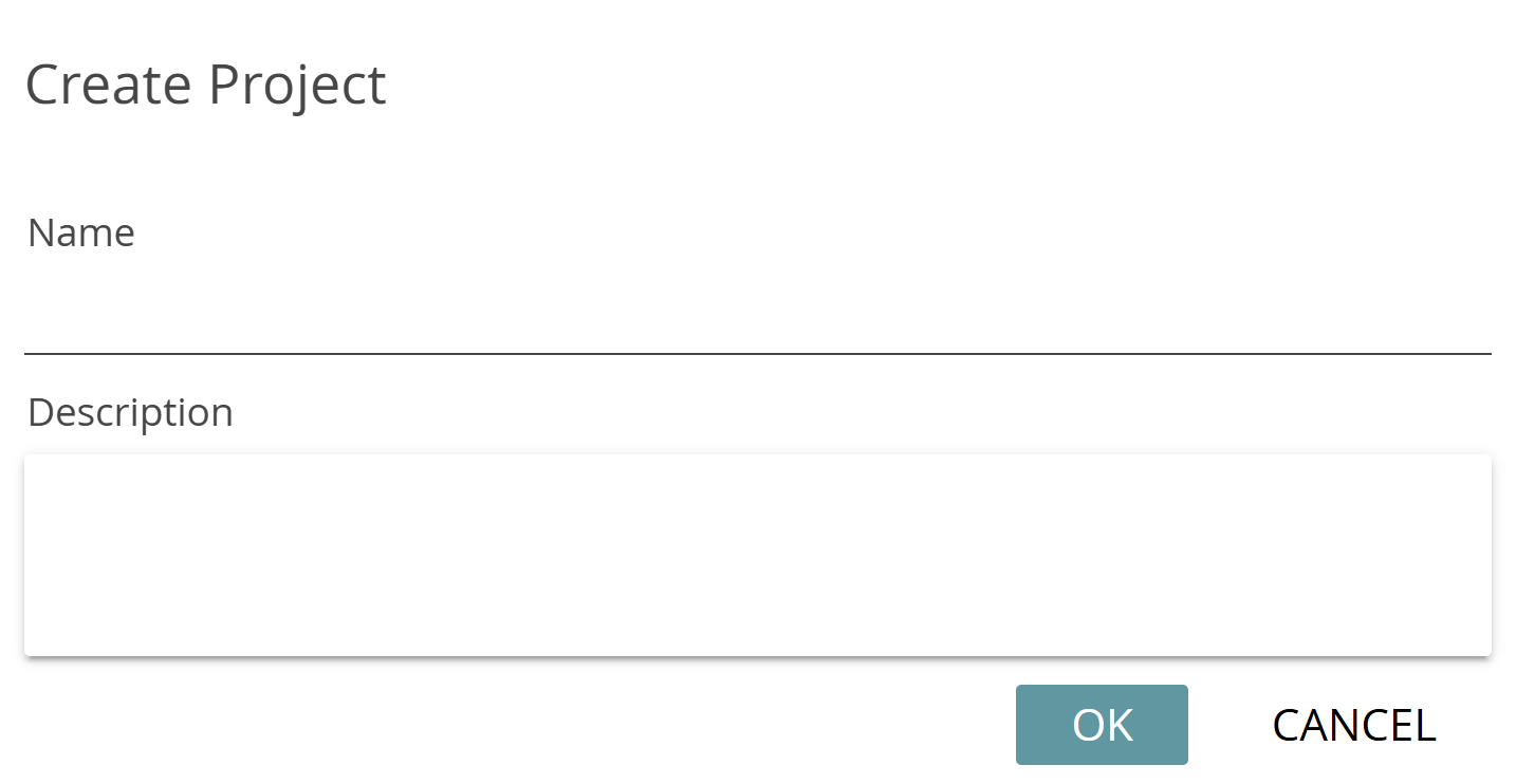 image shows how to create a project in CATMA