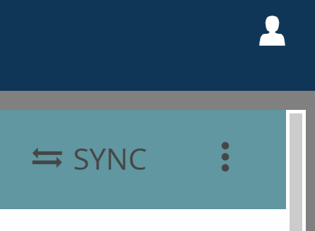 image shows the SYNC icon, found in the top right corner of the Project module