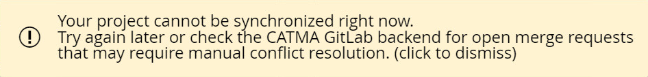 image shows a synchronization error warning